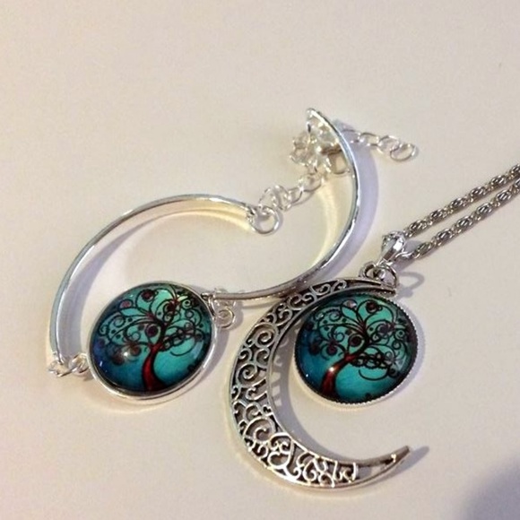 PRICE DROP NWOT Crescent Tree Of life jewelry set - Picture 2 of 3